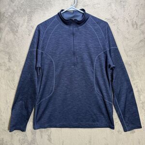 REI Long Sleeve Half Zip Lightweight‎ Shirt Mens Large Blue Top